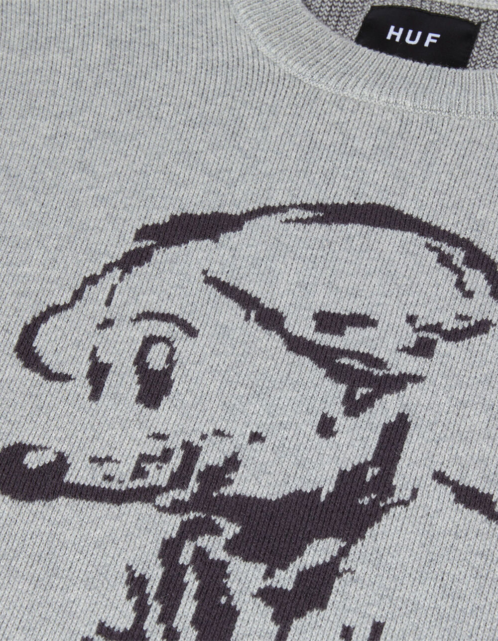 HUF x GIRL Mouse Intarsia Mens Sweater HEATHER GRAY Tillys