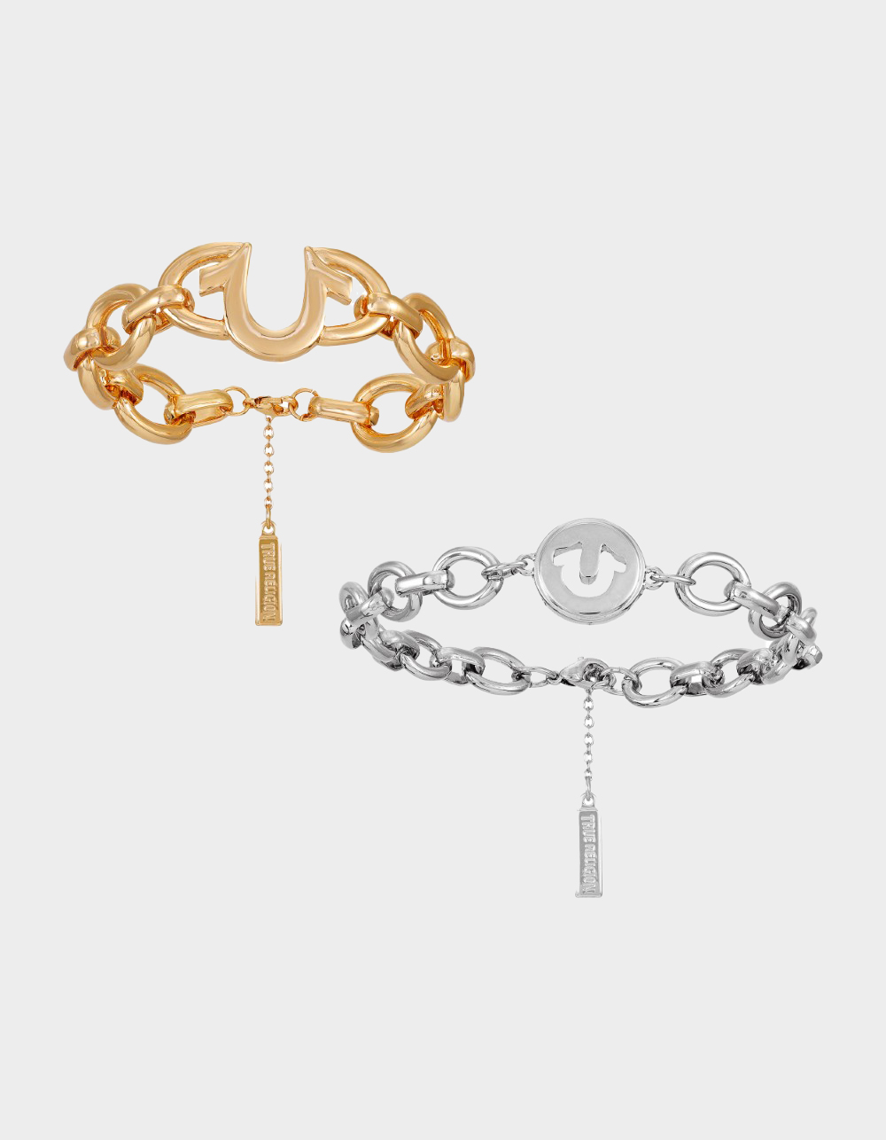 TRUE RELIGION 2 Pack Horseshoe Logo Bracelet Set - GOLD