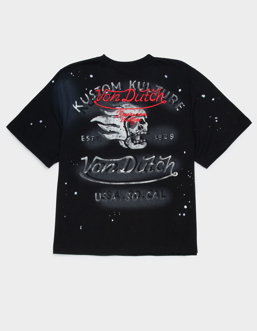 VON DUTCH Speed Mens Boxy Tee - WASHED BLACK