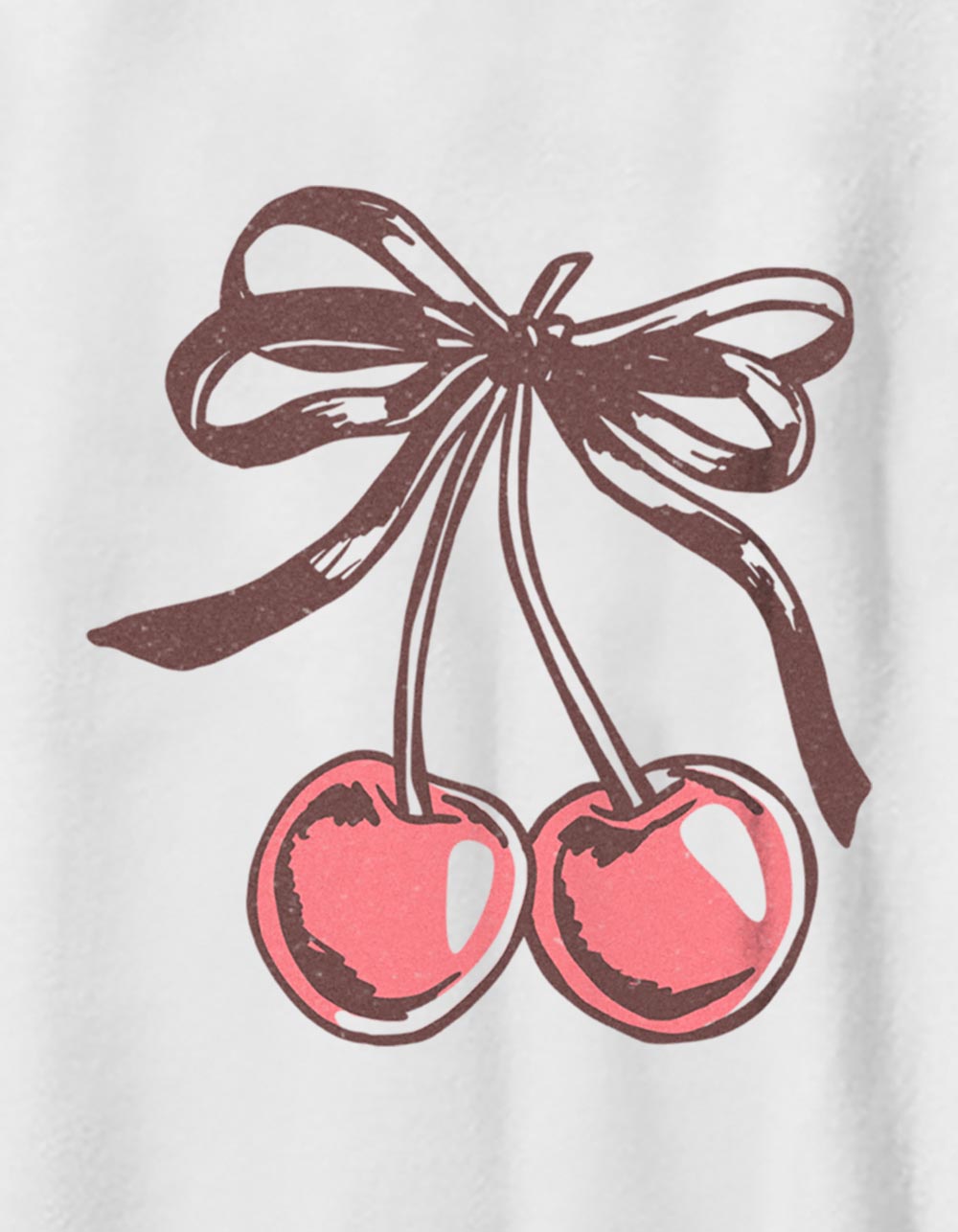 Cherries Bow Unisex Kids Tee - WHITE