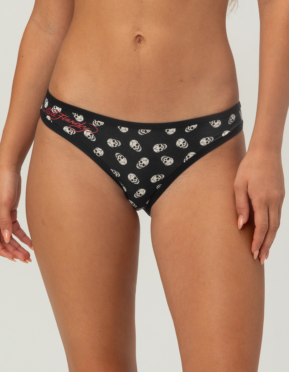 ED HARDY Skulls Cheeky Panties - BLACK
