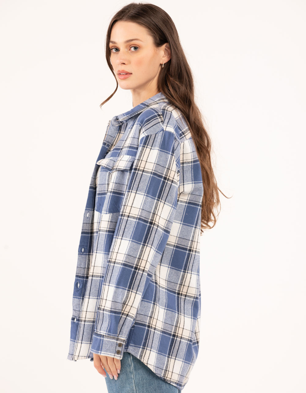 ROXY Let It Go Womens Flannel Shirt - BLUE COMBO | Tillys