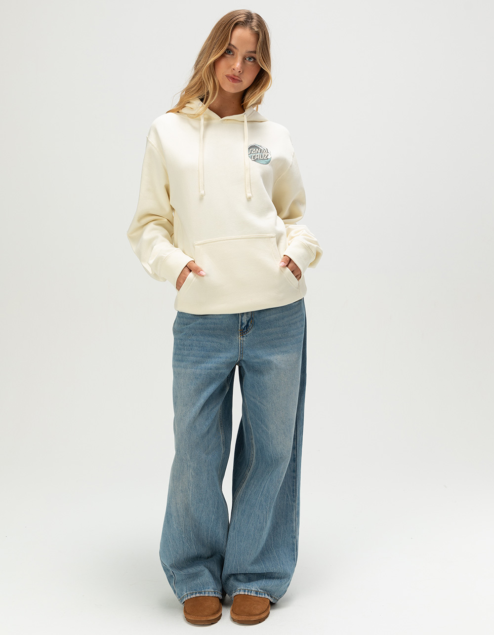 SANTA CRUZ Wave Dot Womens Hoodie - IVORY