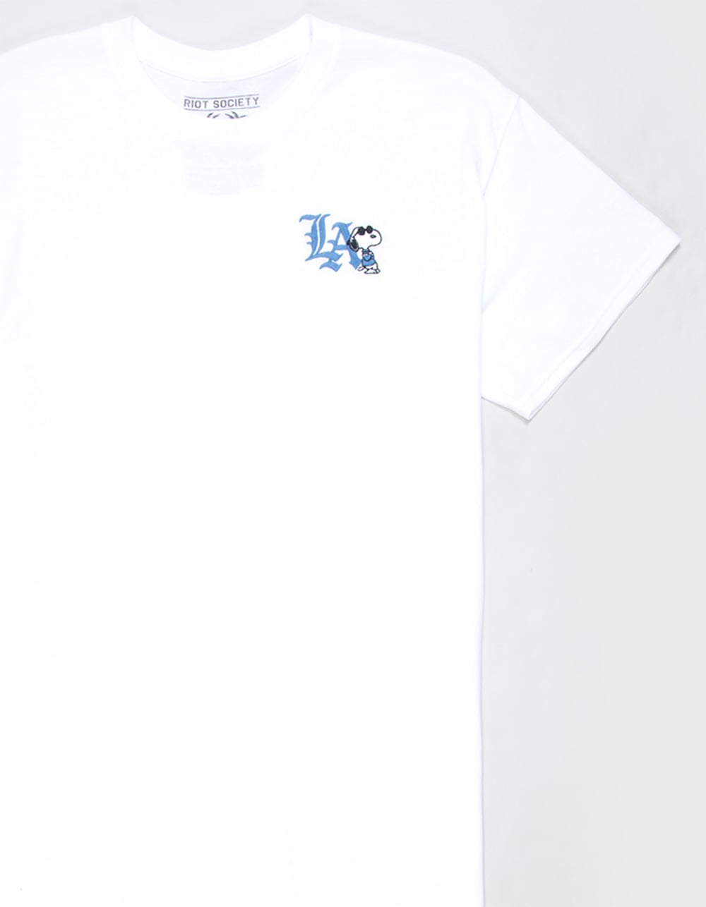 RIOT SOCIETY x Peanuts LA Mens Embroidered Tee - WHITE