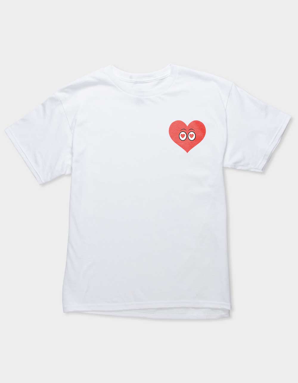 Heart Small Eyes Unisex Kids Tee - WHITE