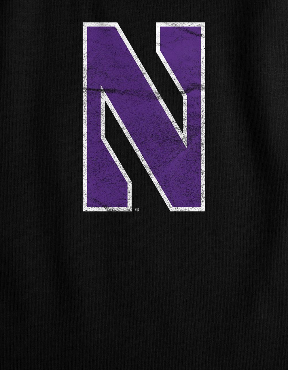 NORTHWESTERN UNIVERSITY Distressed Primary Logo Womens Cropped Tank Top - BLACK