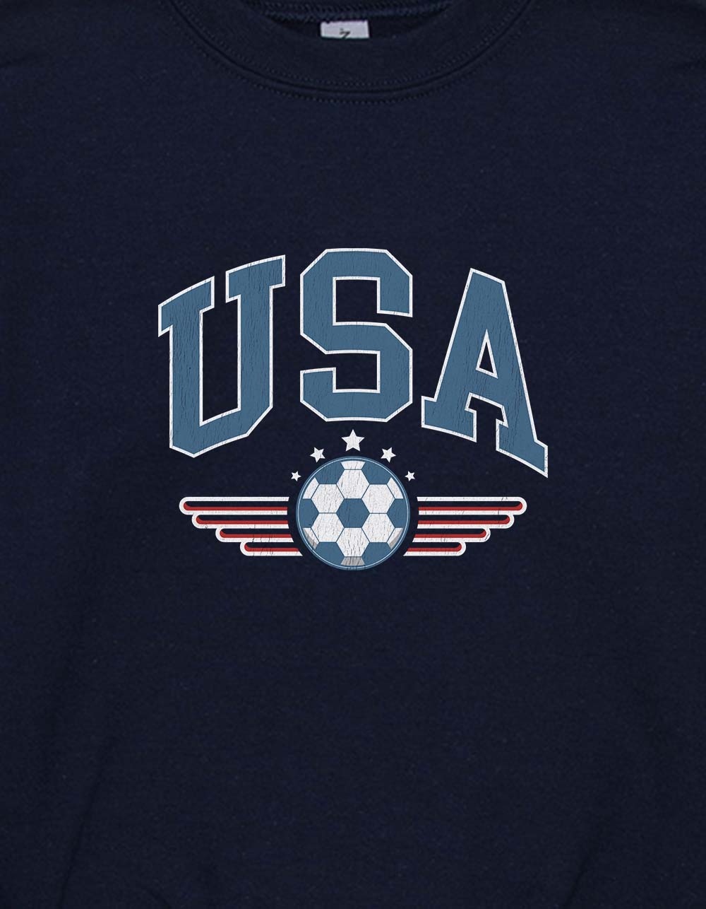 SOCCER USA Wings Unisex Kids Crewneck Sweatshirt - NAVY