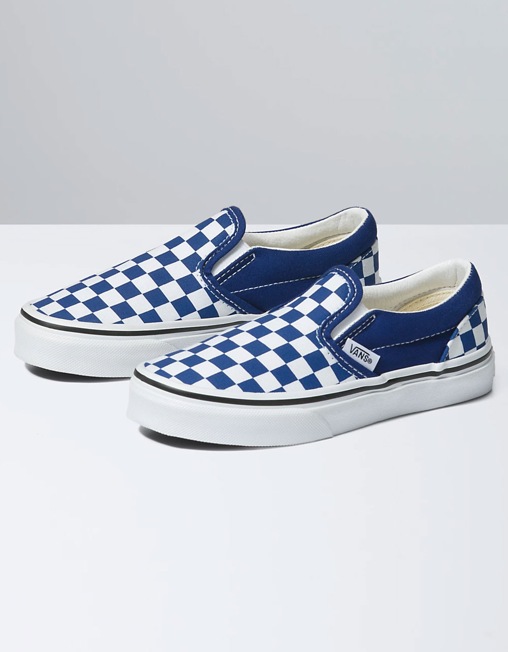 VANS Checkerboard Classic Slip-On Kids Shoes - BLUE | Tillys