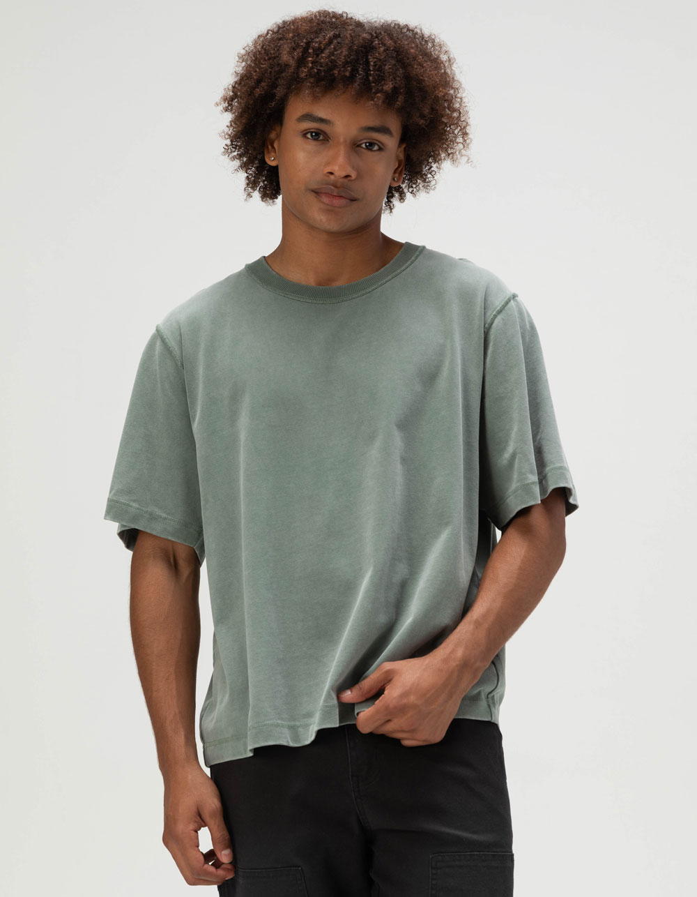 RSQ Mens Boxy Tee - LT GREEN