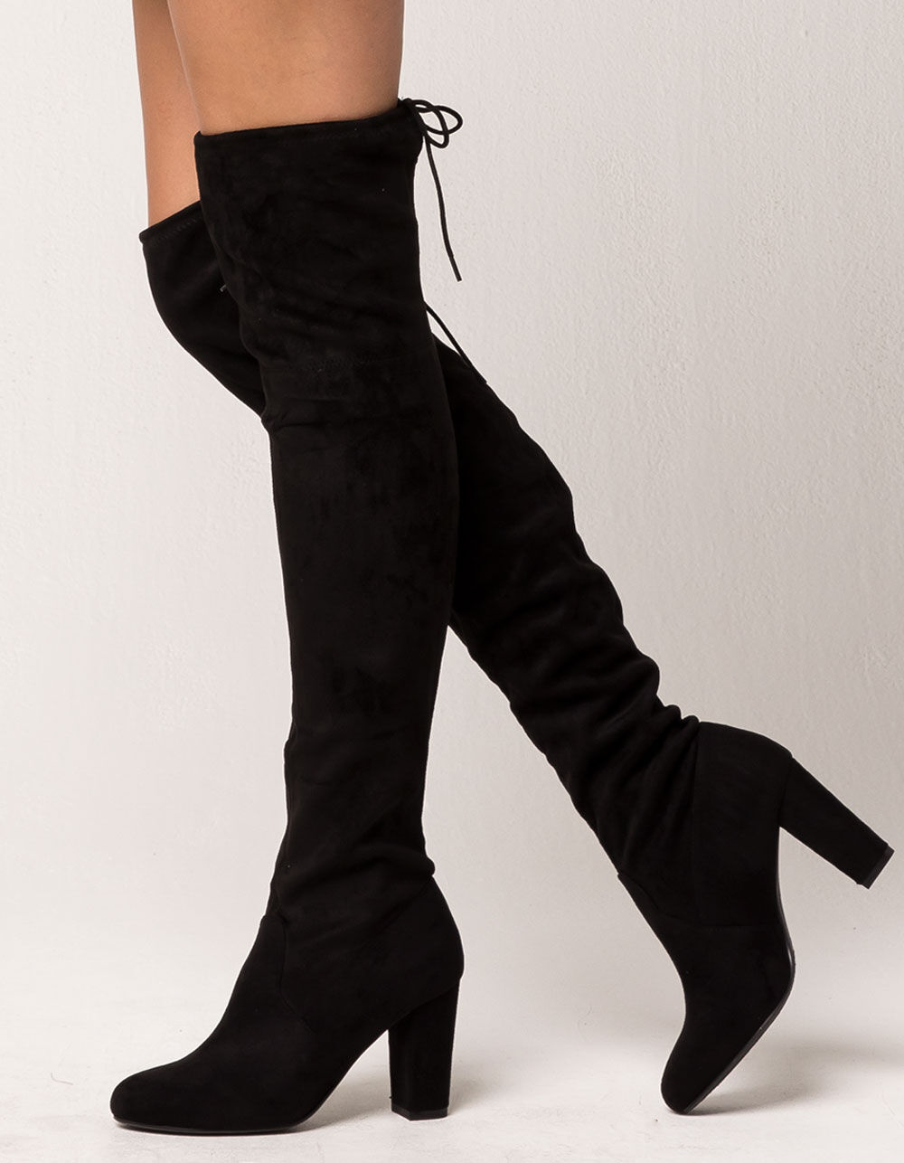 DELICIOUS Heeled Womens Over The Knee Boots - BLACK | Tillys