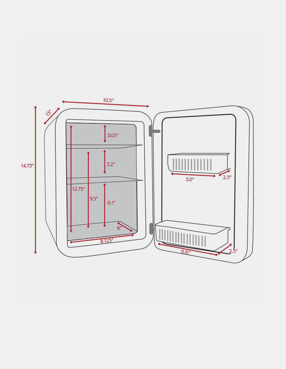COOLULI Vibe 15 Liter Dry Erase Mini Fridge WHITE Tillys