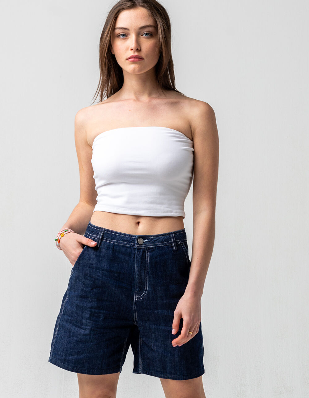 VOLCOM Painterly Womens Denim Shorts - DARK WASH