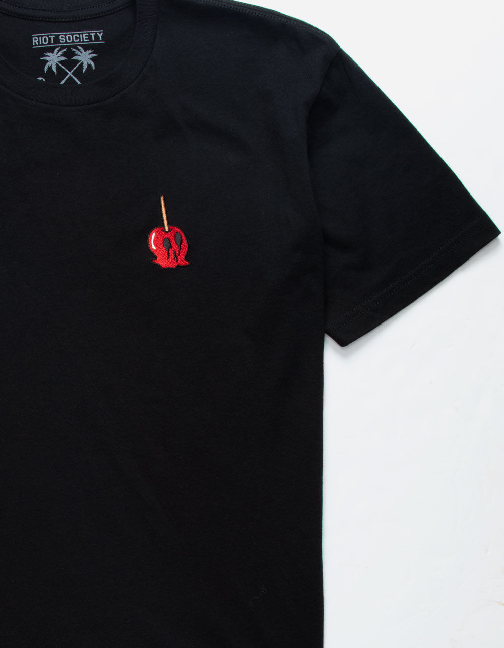RIOT SOCIETY Skull Apple Embroidery Mens T-Shirt image number 1