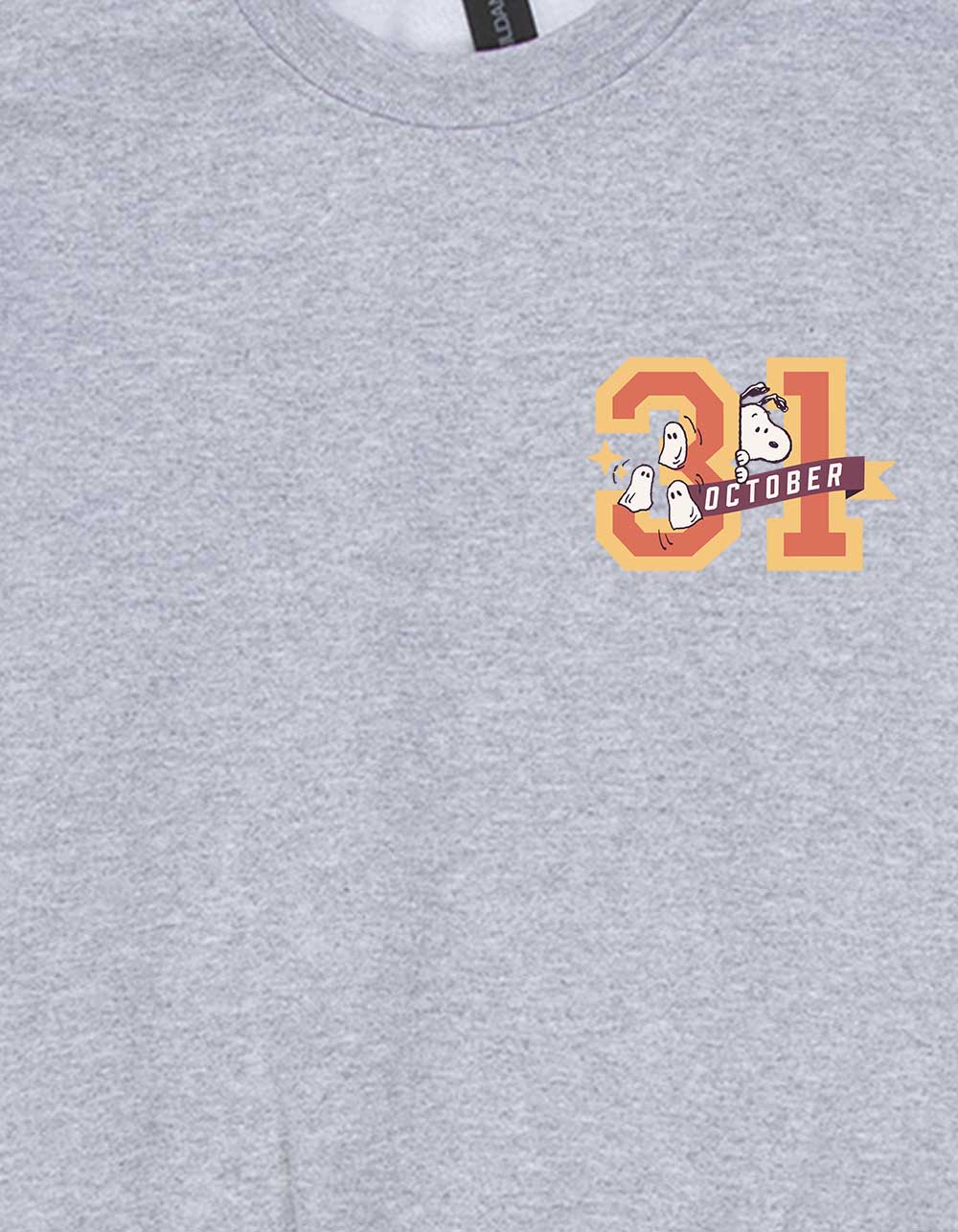 PEANUTS October 31 Varsity Unisex Kids Crewneck Sweatshirt - HEATHER GRAY