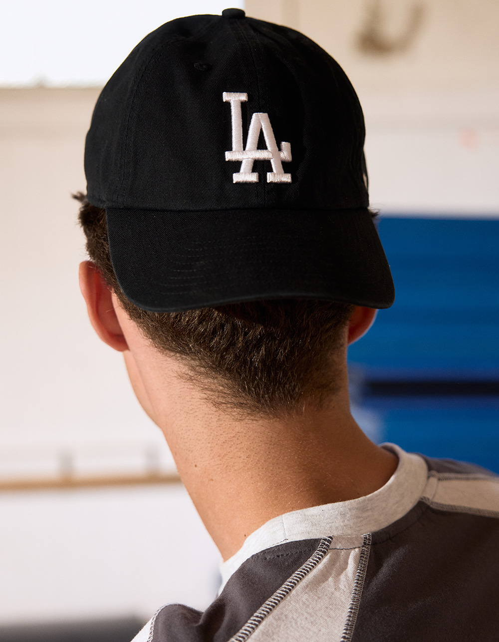 47 BRAND Los Angeles Dodgers '47 Clean Up Strapback Hat - BLACK/WHITE