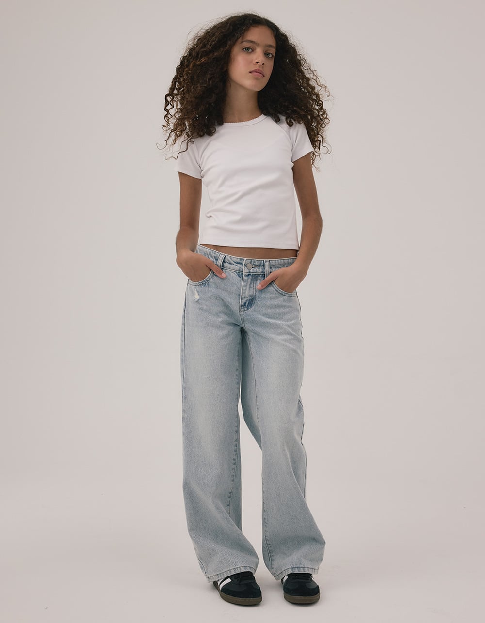 RSQ Girls Low Rise Wide Leg Jeans - LIGHT WASH