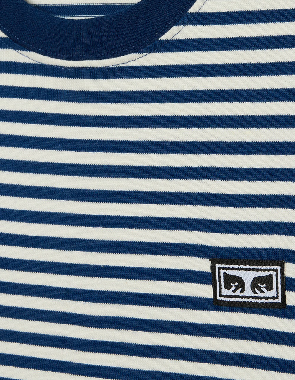OBEY Established Works Eyes Mens Stripe Tee - NAVY