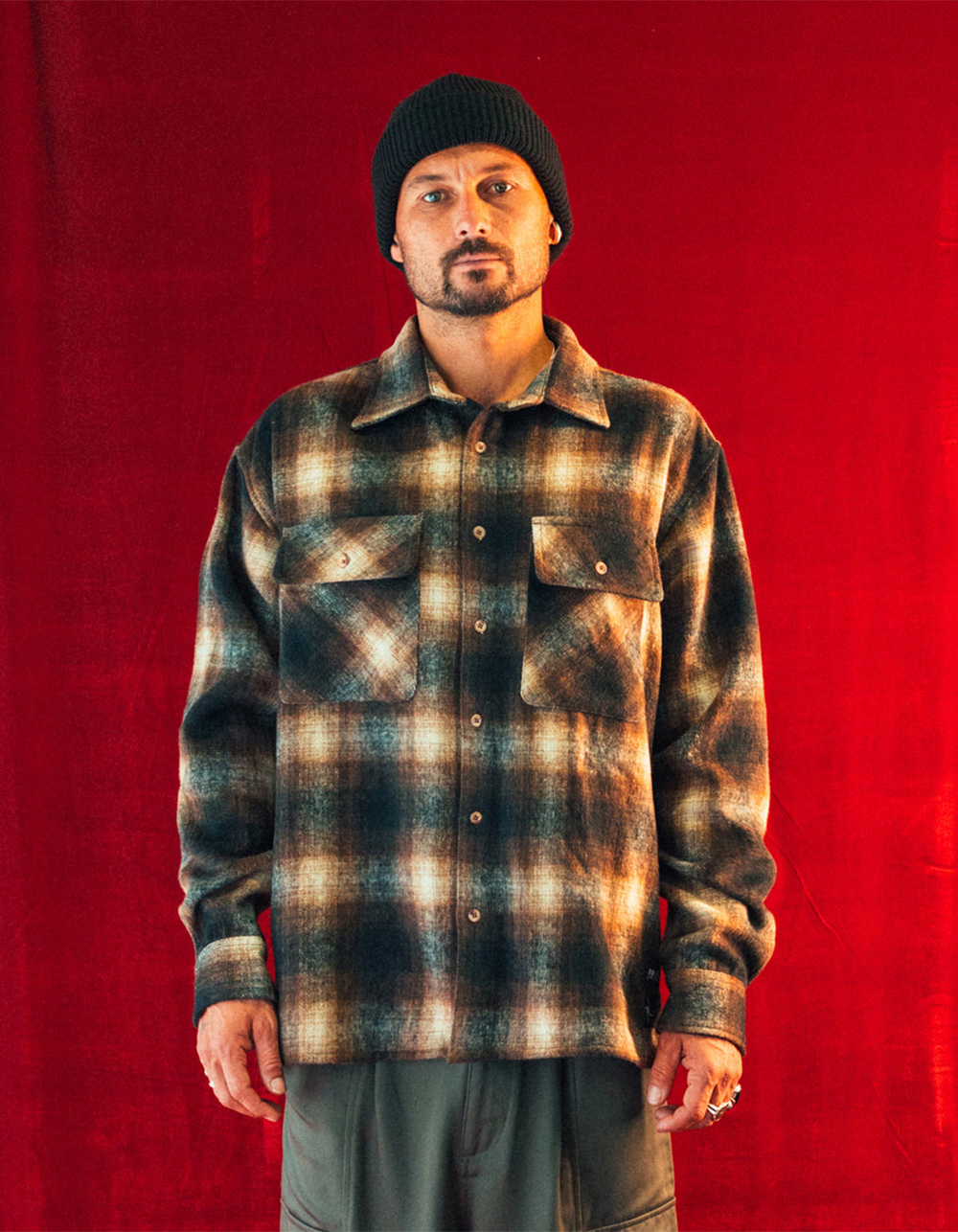 FORMER Dion Mens Flannel - BROWN