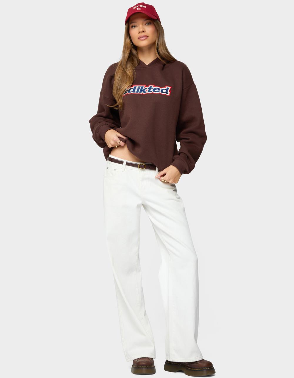 Edikted Sweet Treat Oversized Hoodie - BROWN