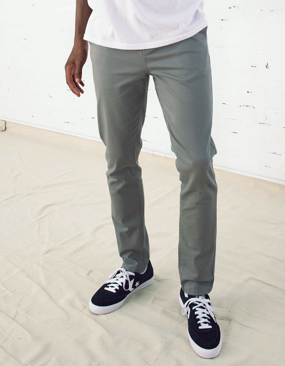 RSQ Mens Slim Taper Smoke Chinos - SMOKE