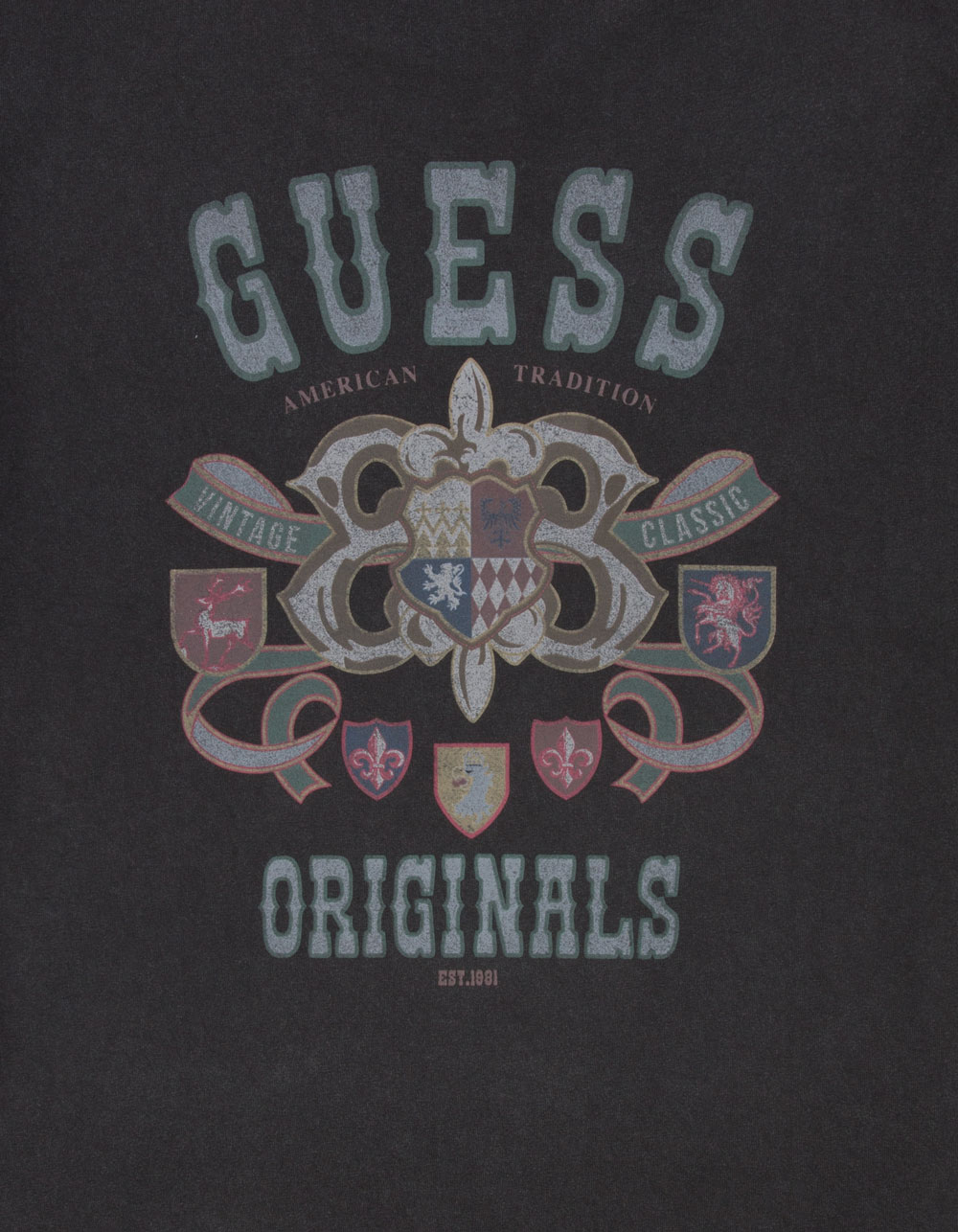 GUESS ORIGINALS Varsity Mens Tee - BLACK