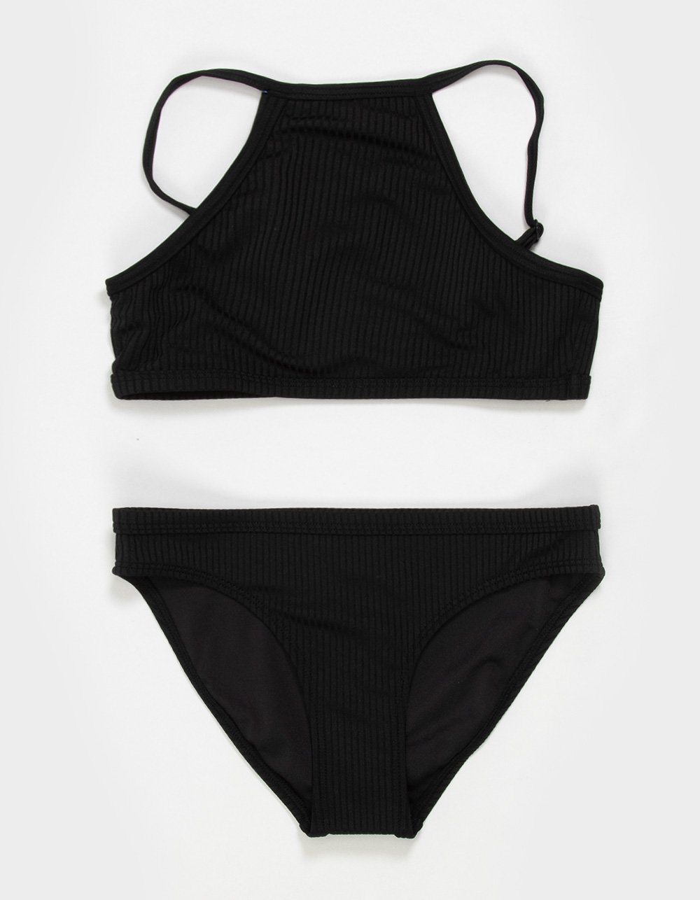 RIP CURL Premium Rib 2.0 Girls High Neck Bikini Set - BLACK