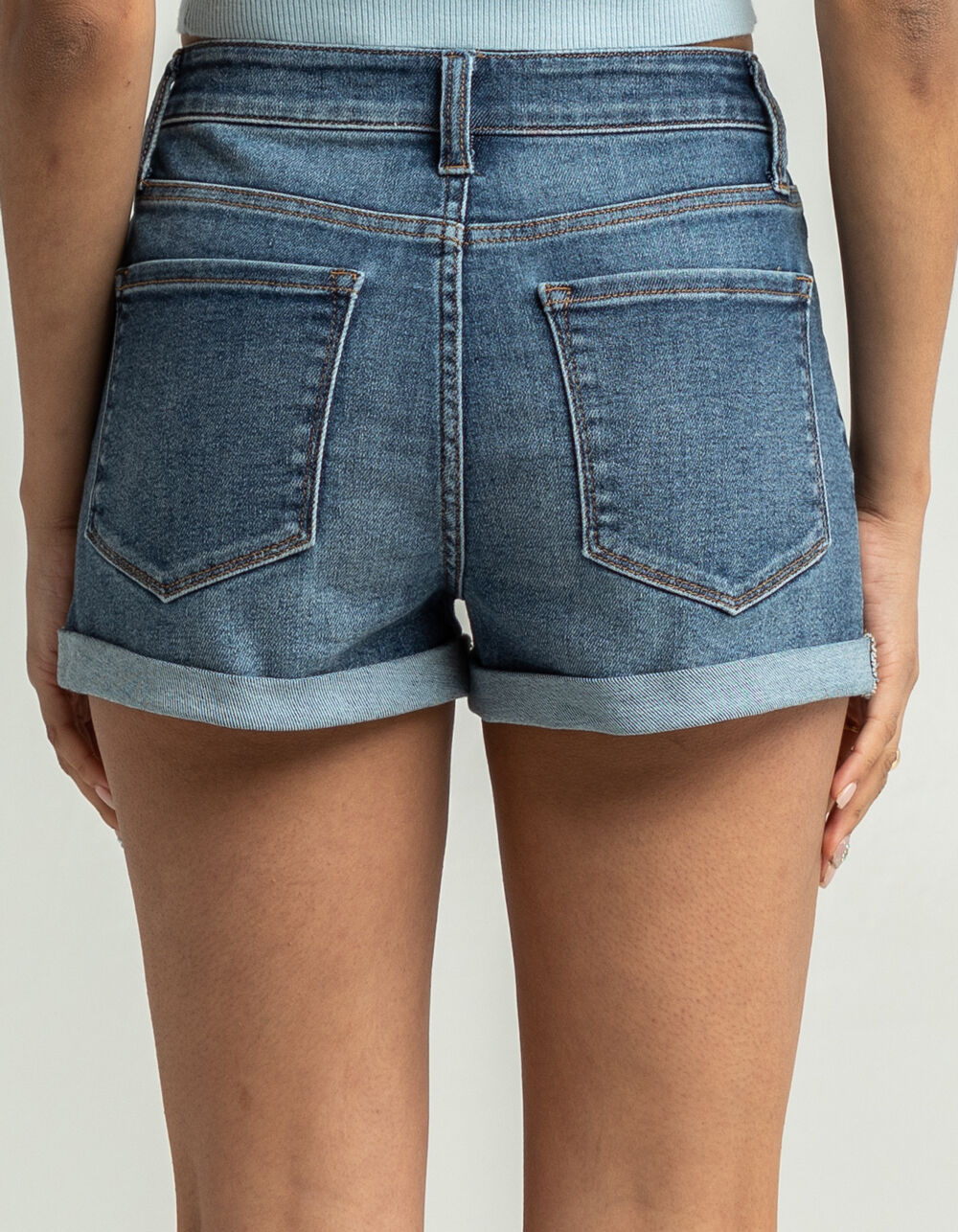 RSQ Womens High Rise Cuffed Denim Shorts