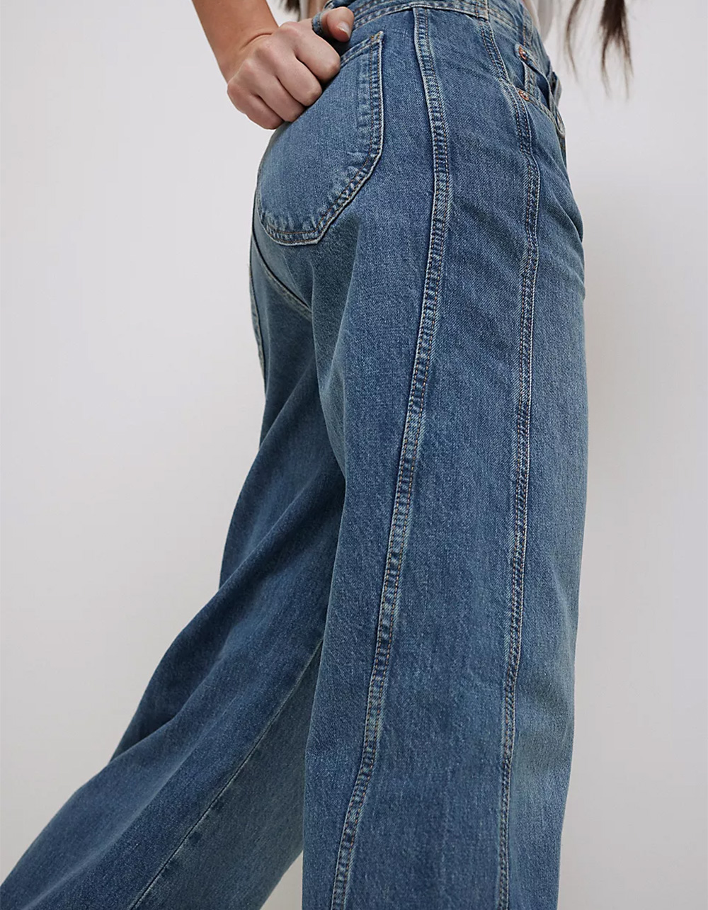 FREE PEOPLE Aster Womens Straight-Leg Jeans - MEDIUM WASH