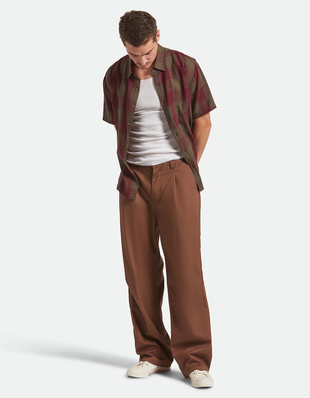 BRIXTON Union Mens Baggy Pants - BROWN