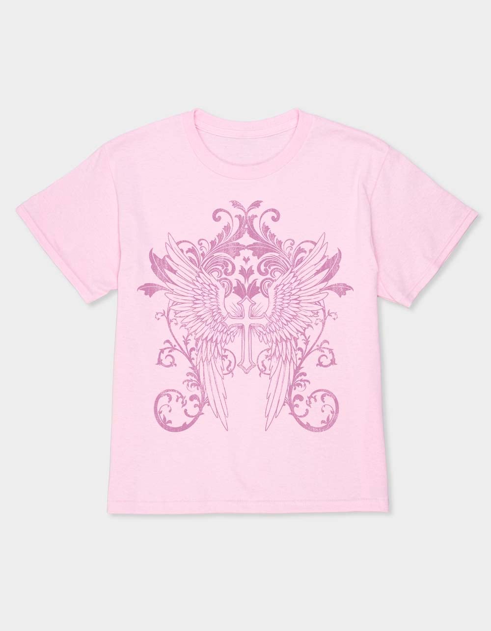 CROSS Winged Crest Unisex Kids Tee - LIGHT PINK