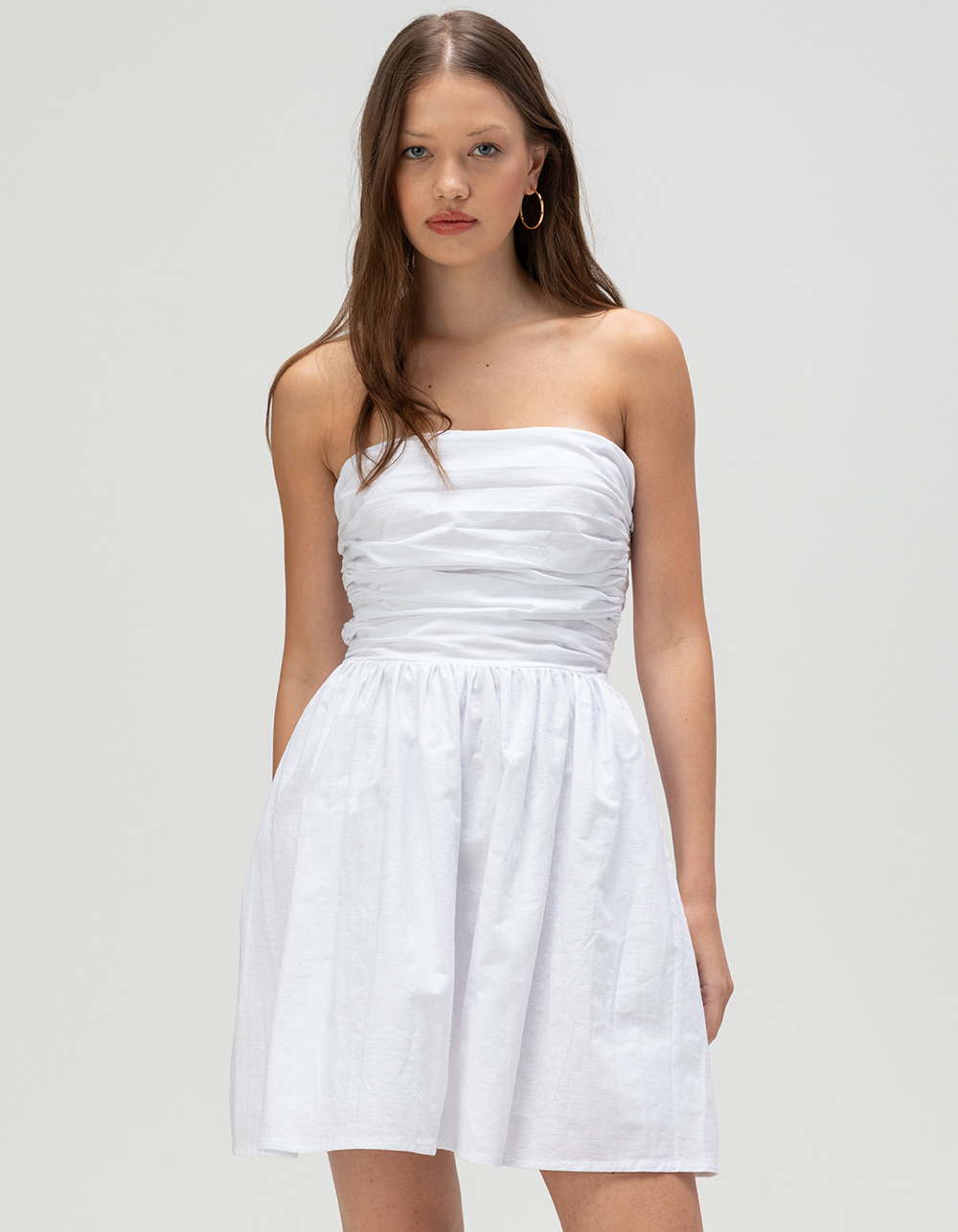 RHYTHM Mila Womens Tube Mini Dress - WHITE