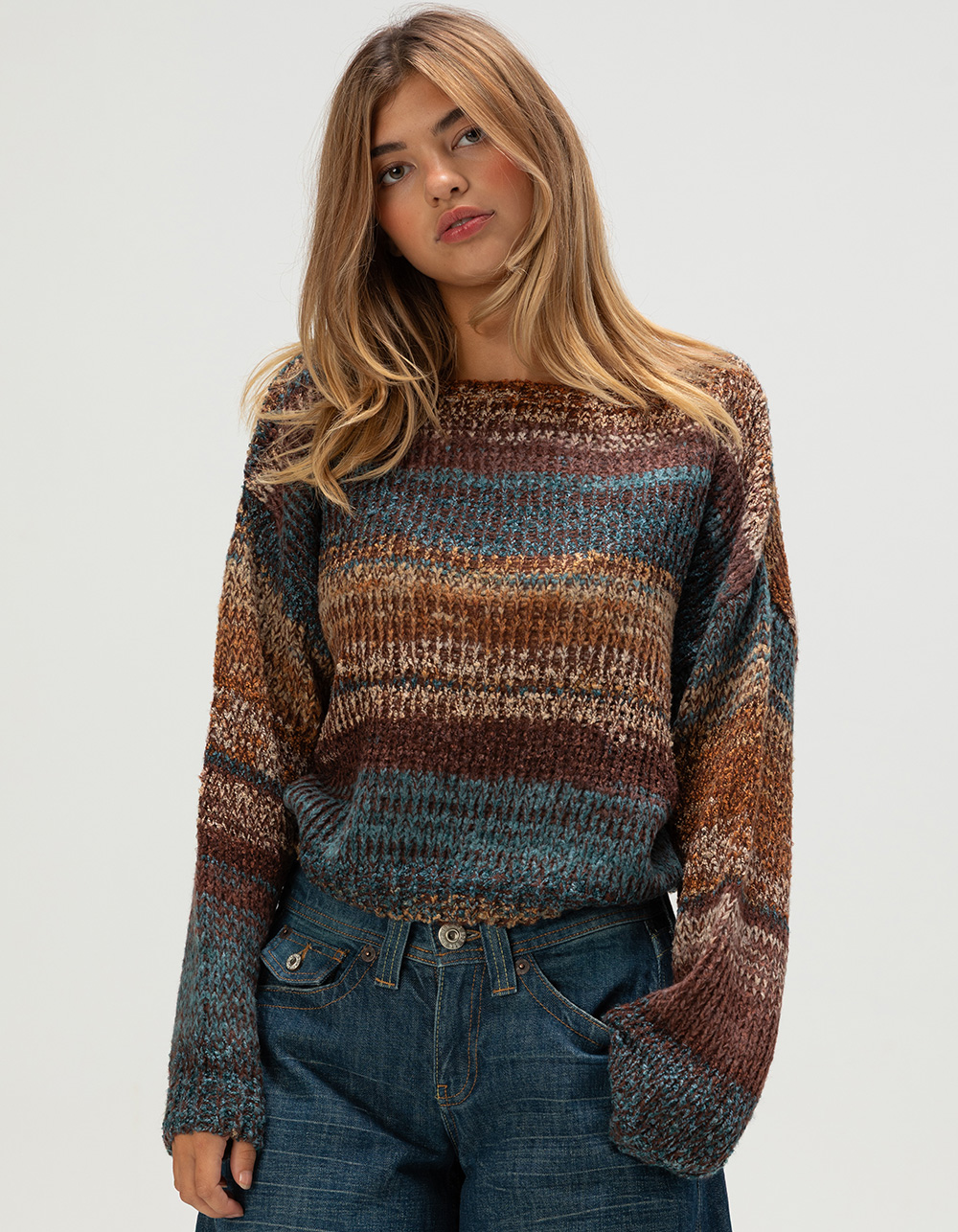 RSQ Womens Space Dye Sweater - MULTI