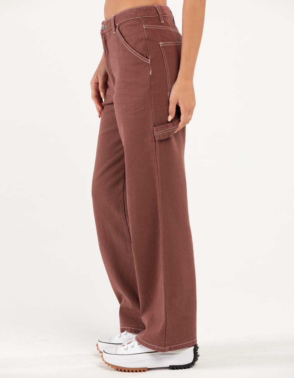 RSQ Womens High Rise Relax Carpenter Pants - BROWN