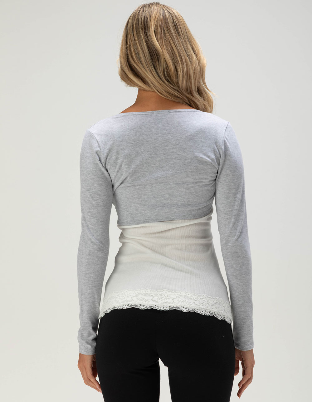 TILLYS Womens Tie Front Long Sleeve Shrug - HEATHER GRAY