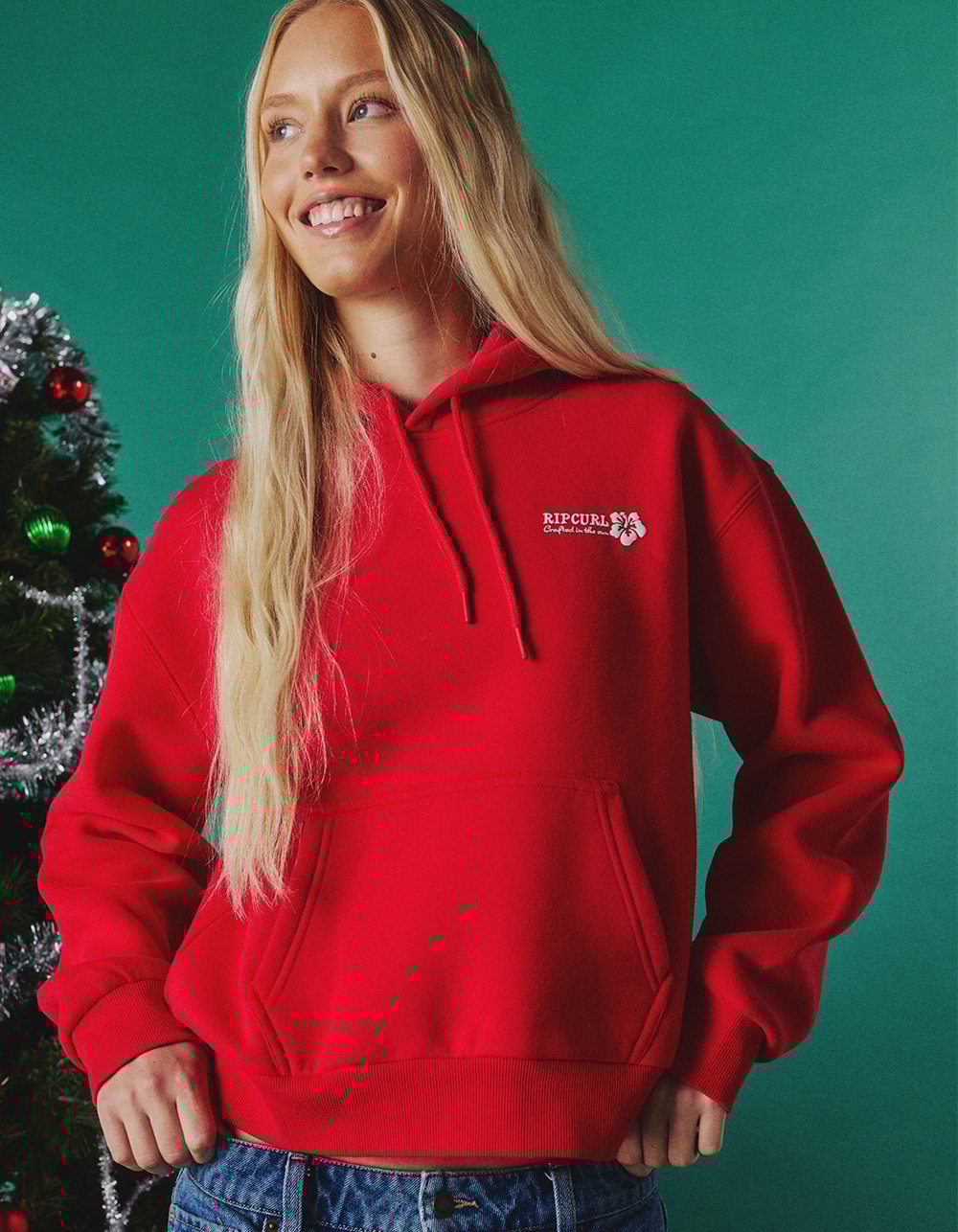 RIP CURL Surf Puff Womens Hoodie - RED