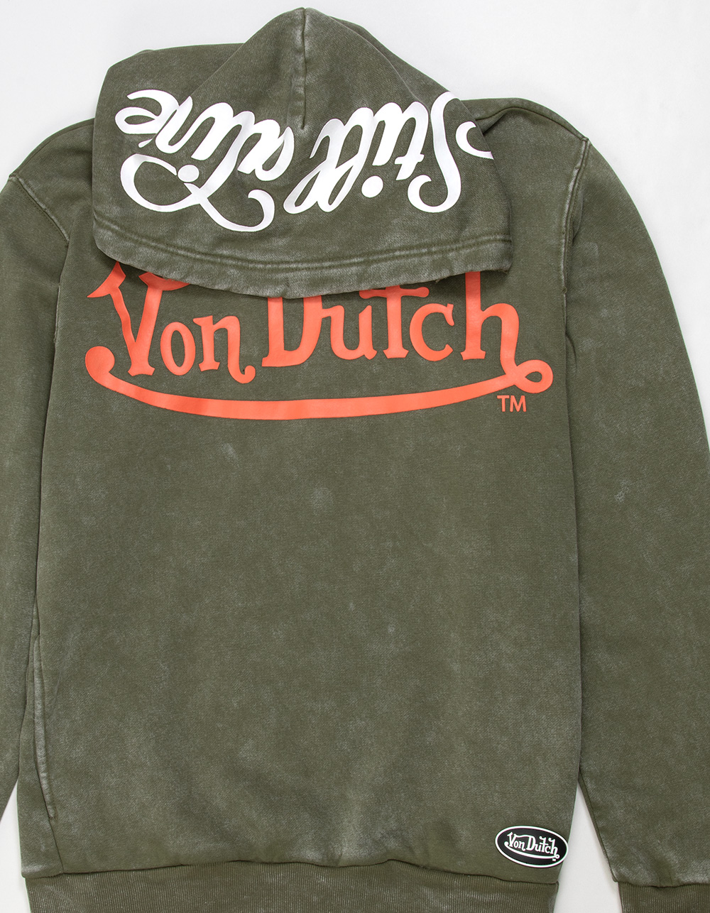 VON DUTCH Still Alive Mens Hoodie - OLIVE