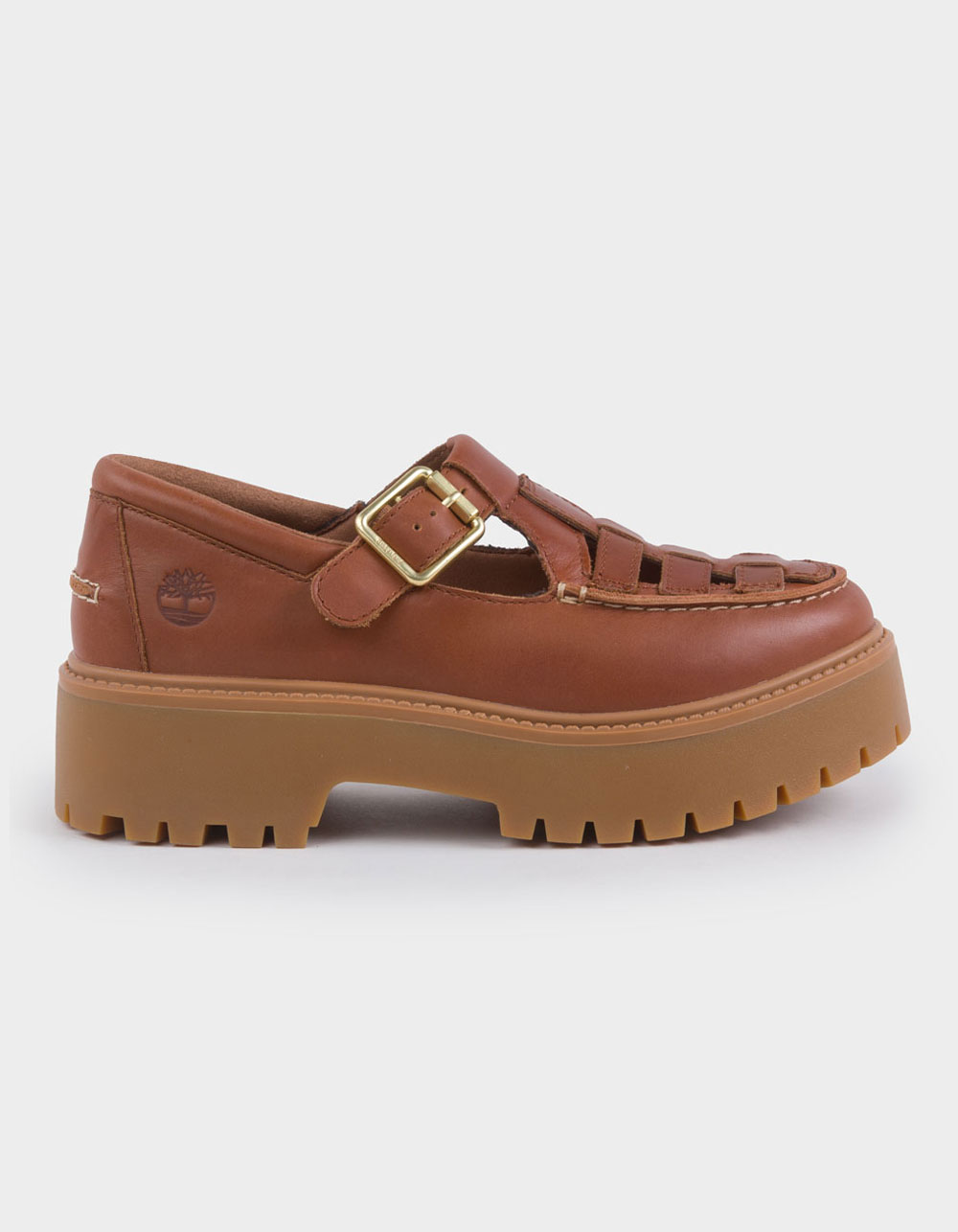 TIMBERLAND Stone Street Mary Jane Buckle Womens Platform Shoes - RUST