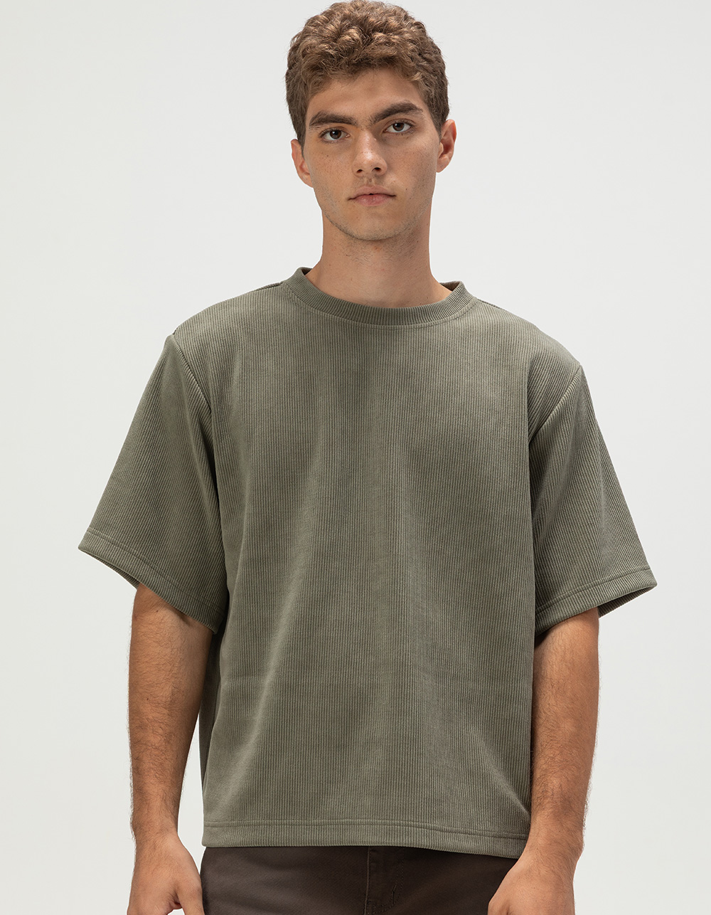 RSQ Mens Textured Tee - OLIVE