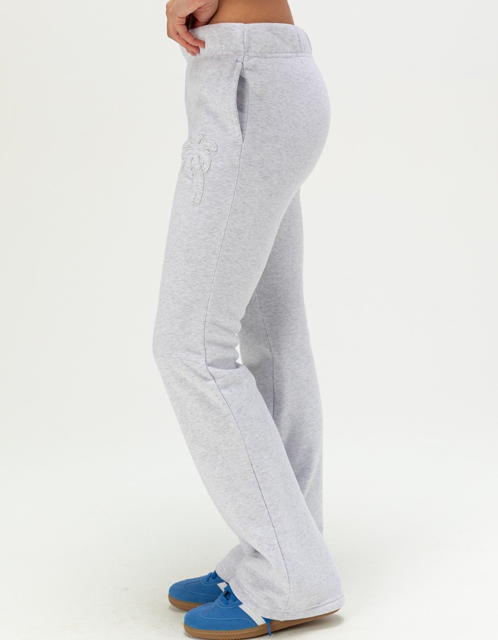 FULL TILT Palm Applique Womens Bootcut Sweatpants - HEATHER GRAY