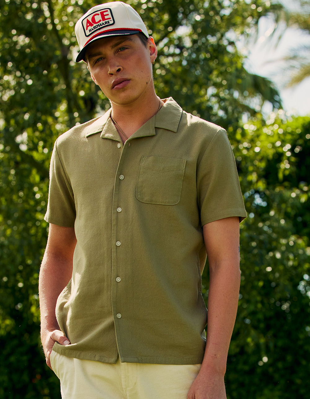 Volcom Mens Rakstone Short Sleeve Shirt (Vintage Green)