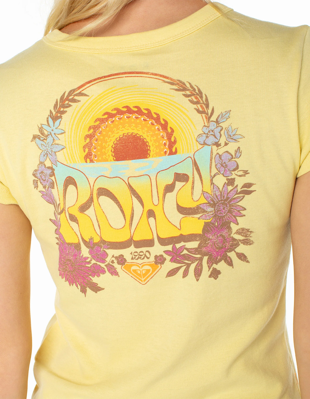 ROXY Tribal Sunset 90s Womens Baby Tee - YELLOW