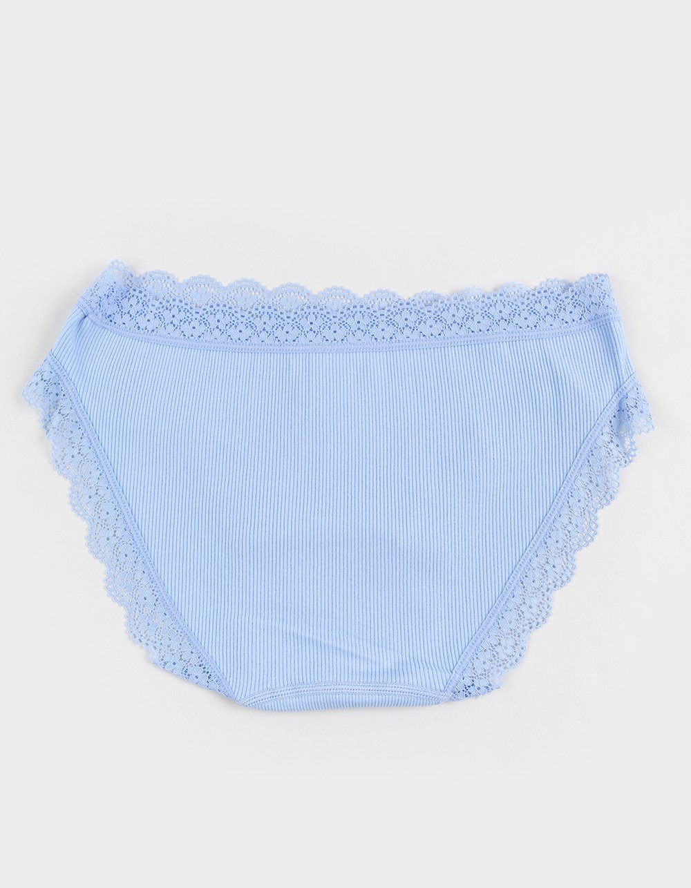 FULL TILT Seamless Rib Lace Trim Hipster Panties