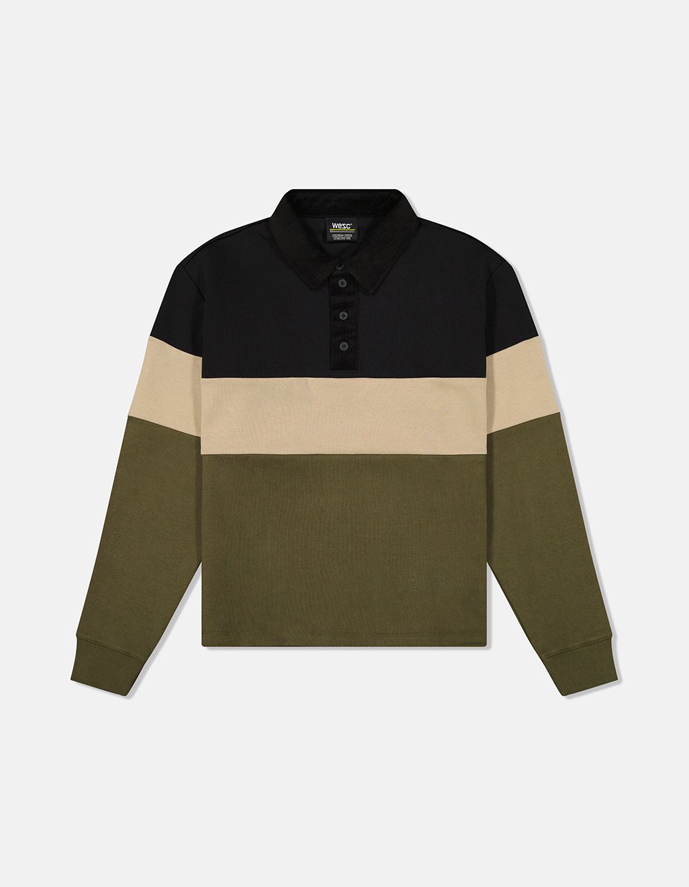 WESC Cropped Rugby Mens Long Sleeve Polo