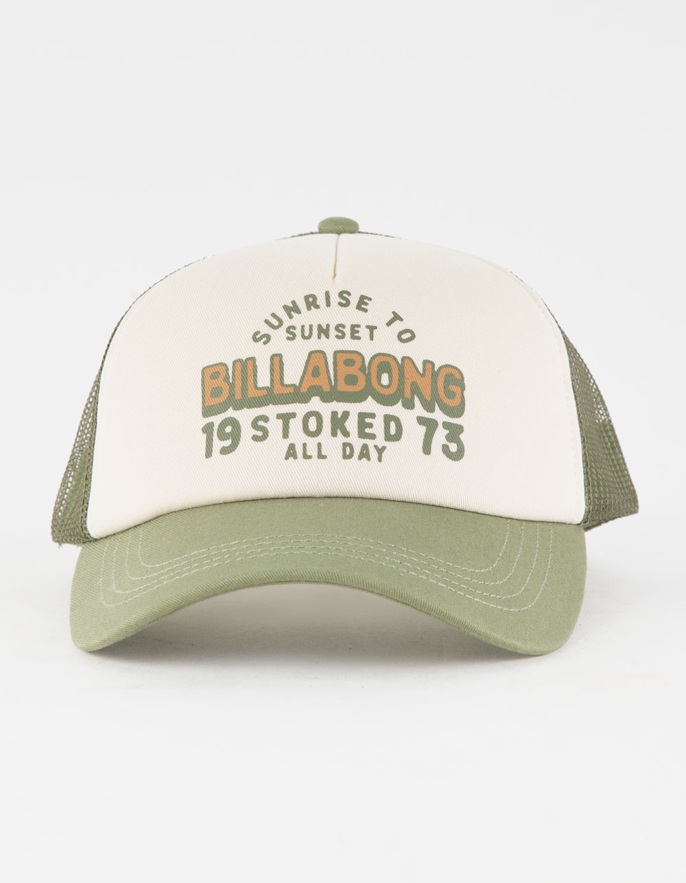 Tillys Womens Trucker Hat - | BILLABONG WHITE/OLIVE Forever Aloha
