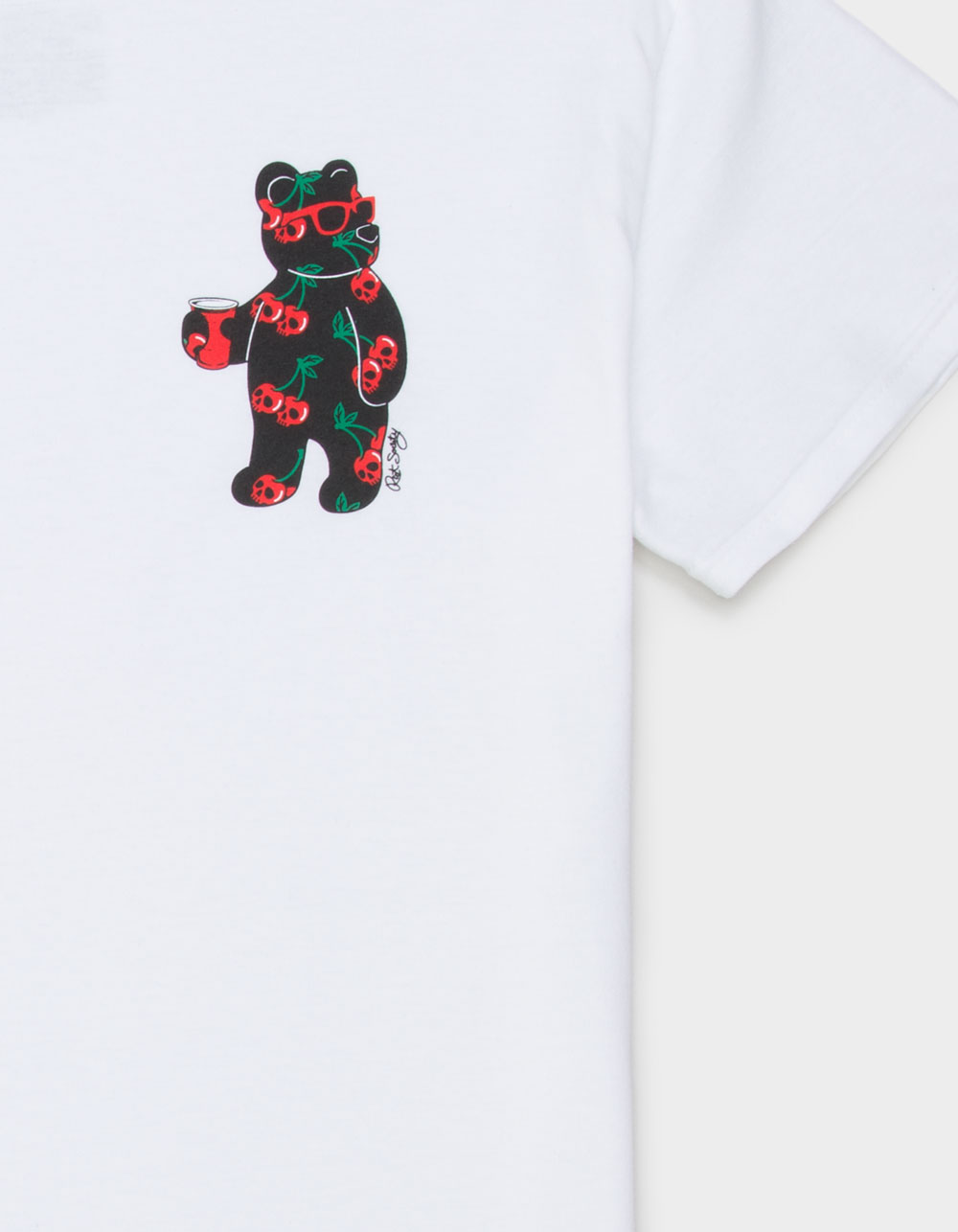 RIOT SOCIETY Riot Bear Cherry Skulls Mens Tee - WHITE