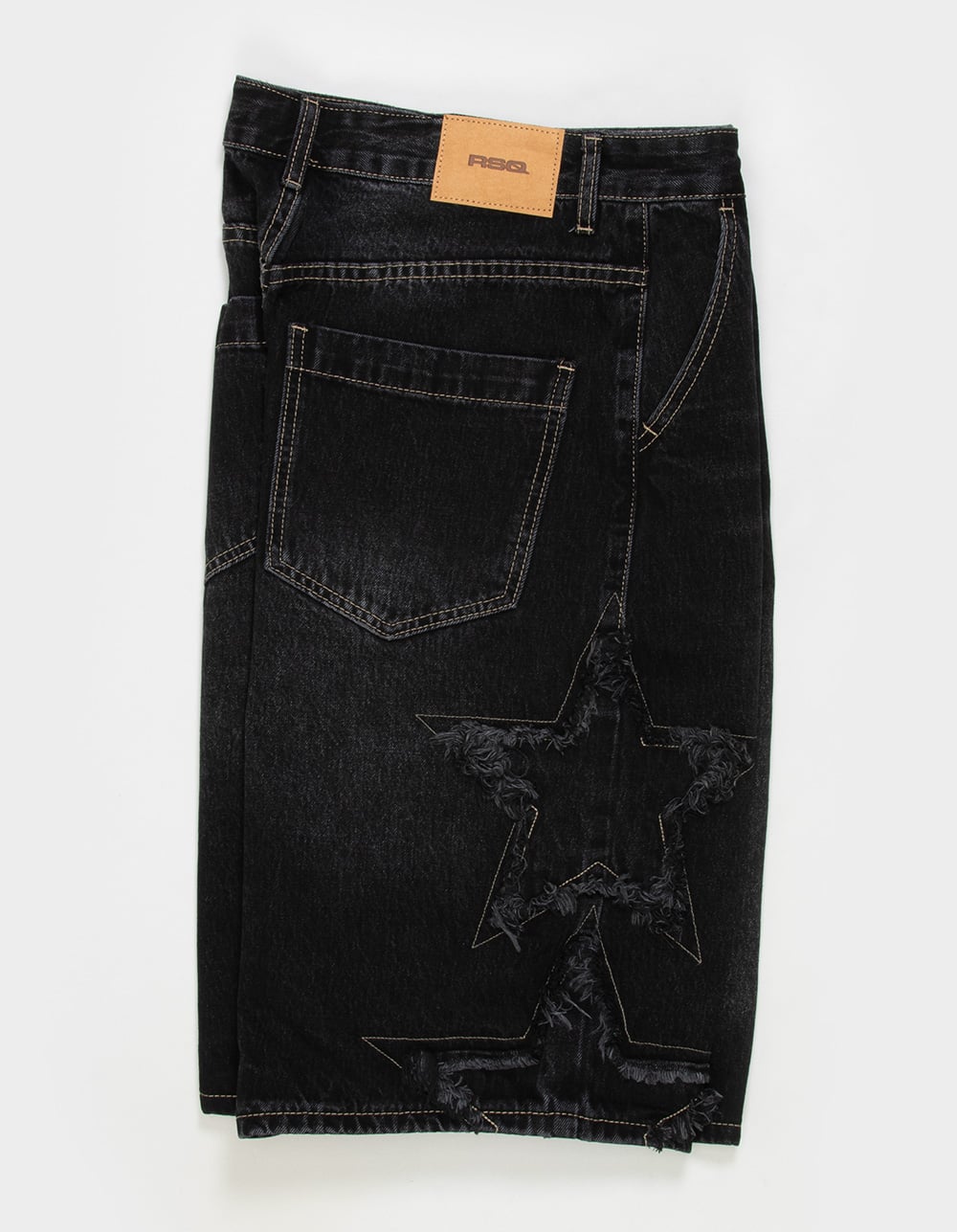 RSQ Mens Baggy Applique Jorts - WASHED BLACK