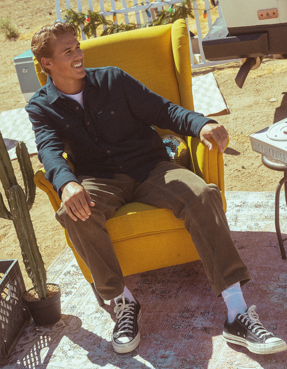 RSQ Mens Washed Straight Fit Corduroy Pants - OLIVE