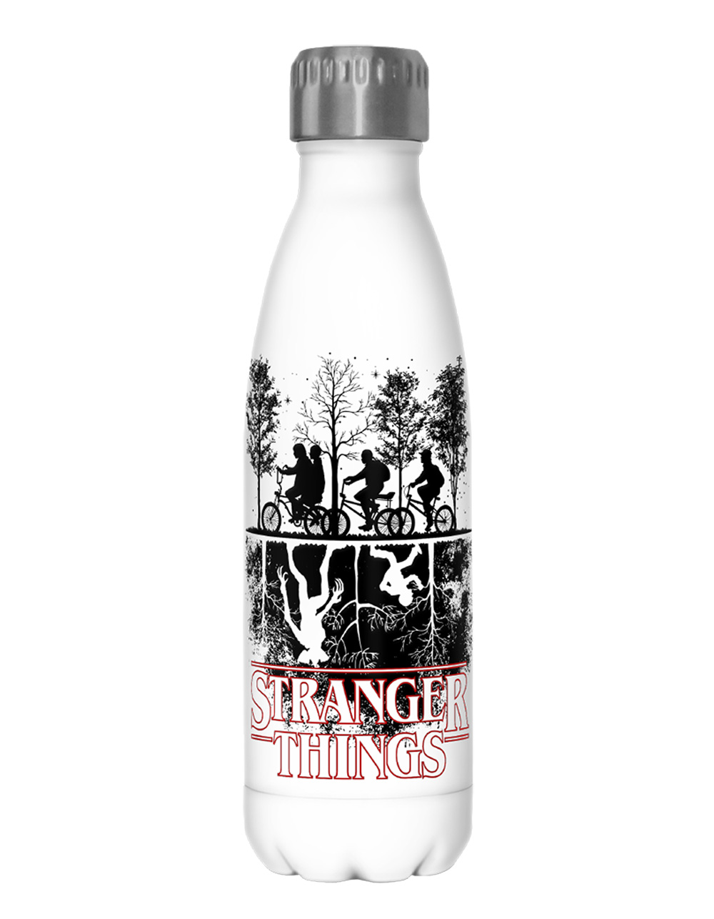 STRANGER THINGS 17 oz Upside Down Silhouette Bottle - WHITE