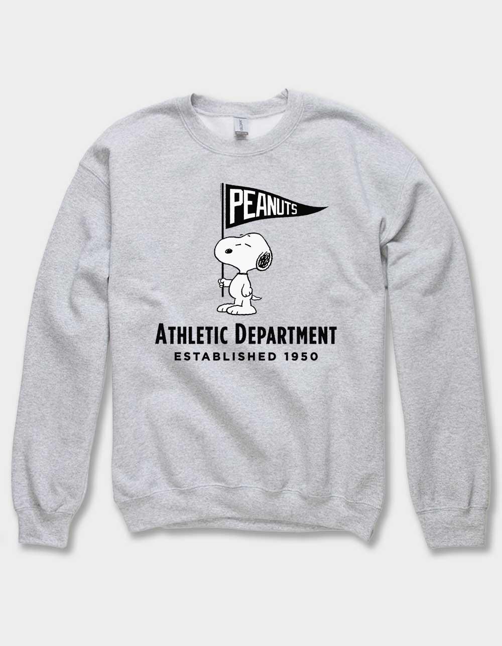 PEANUTS Athletic Department Snoopy Unisex Crewneck Sweatshirt - HEATHER GRAY