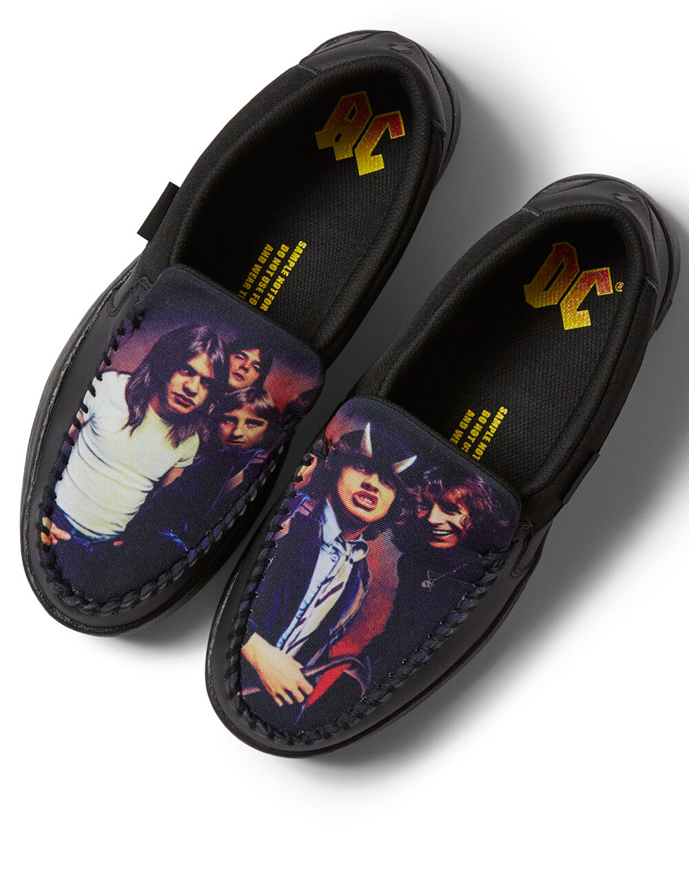 DC SHOES x AC/DC Villain Mens Mocassin Slippers - BLACK COMBO | Tillys
